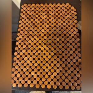 Wooden Circle Placemats, Scandinavian Style Vintage, 18" x 12"Set of 6